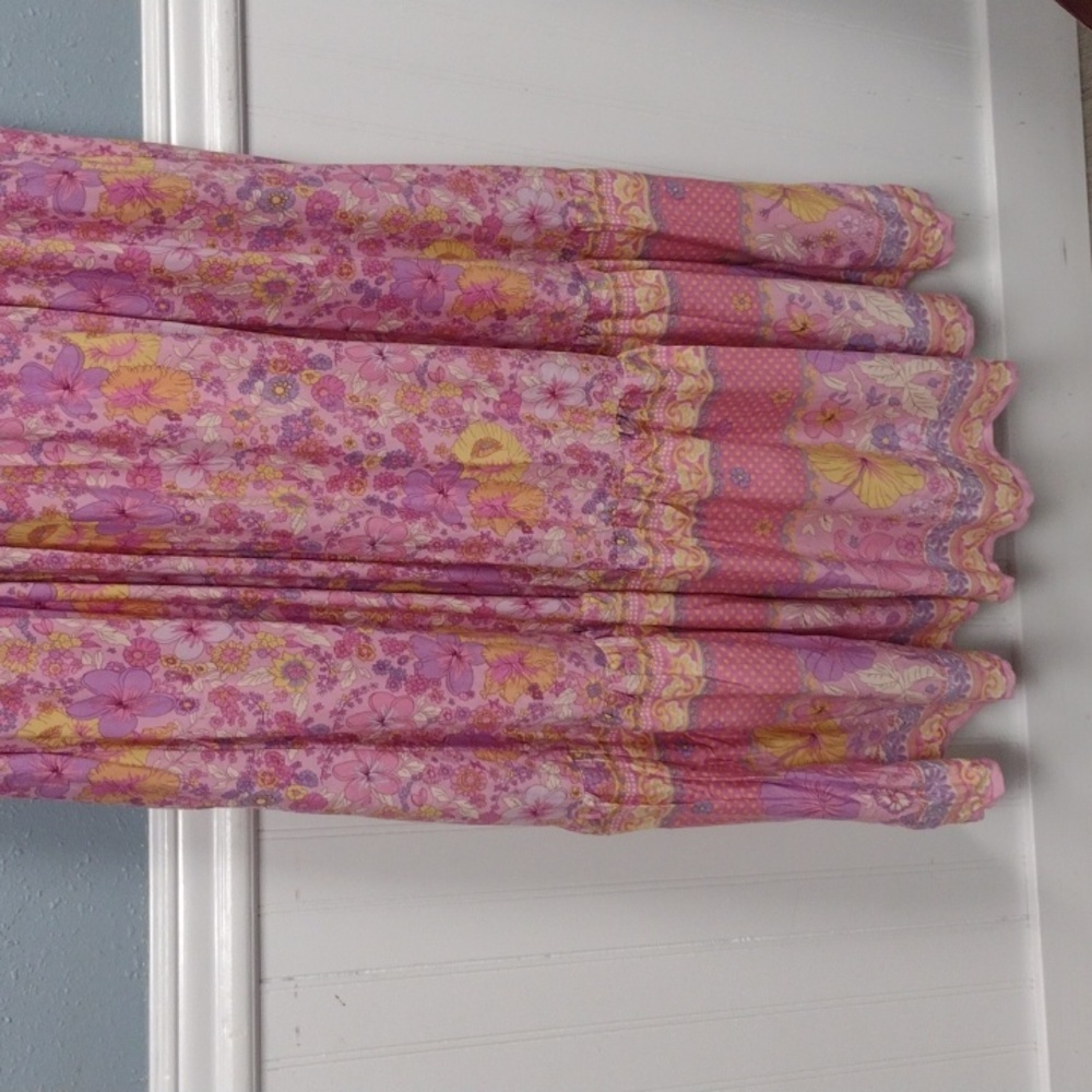 NEWIn Bloom Pink and Yellow Maxi Sundress with Puff Sleeves and Square Neckline, - Picture 8 of 16